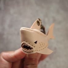 純手工製 迷你 鯊魚 鑰匙圈 shark Key holder