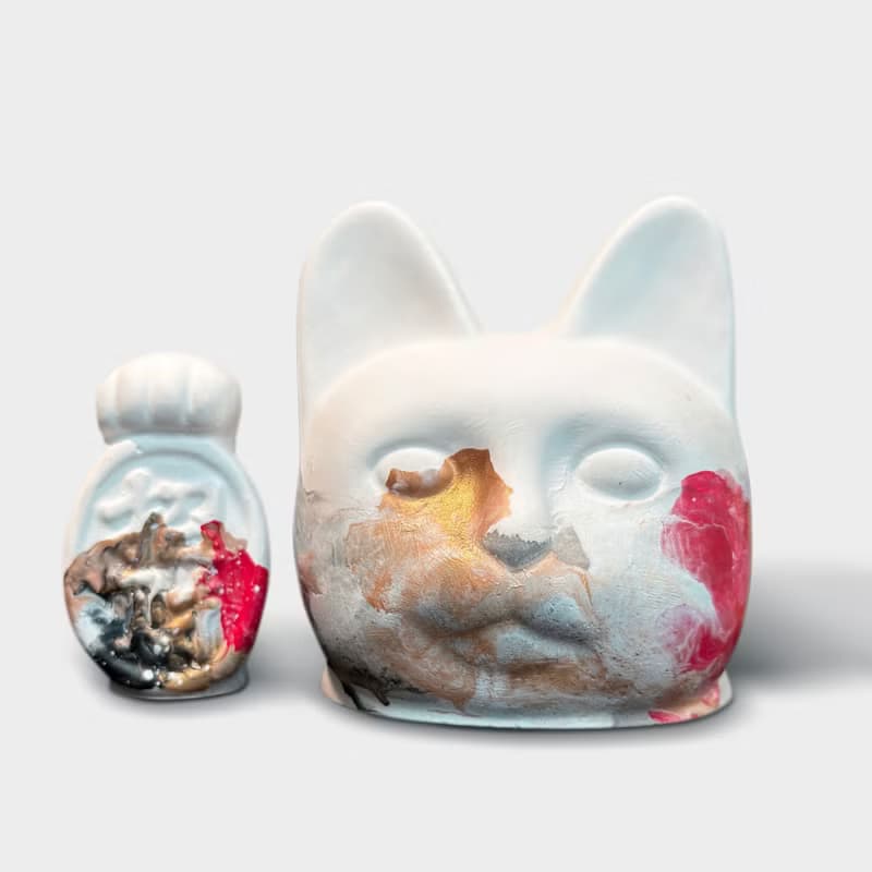 手工製造 I 招財貓擴香石 I 流體藝術
