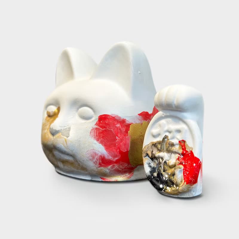 手工製造 I 招財貓擴香石 I 流體藝術