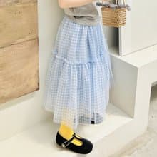 水藍格子公主紗裙 / 半身裙 童裝
