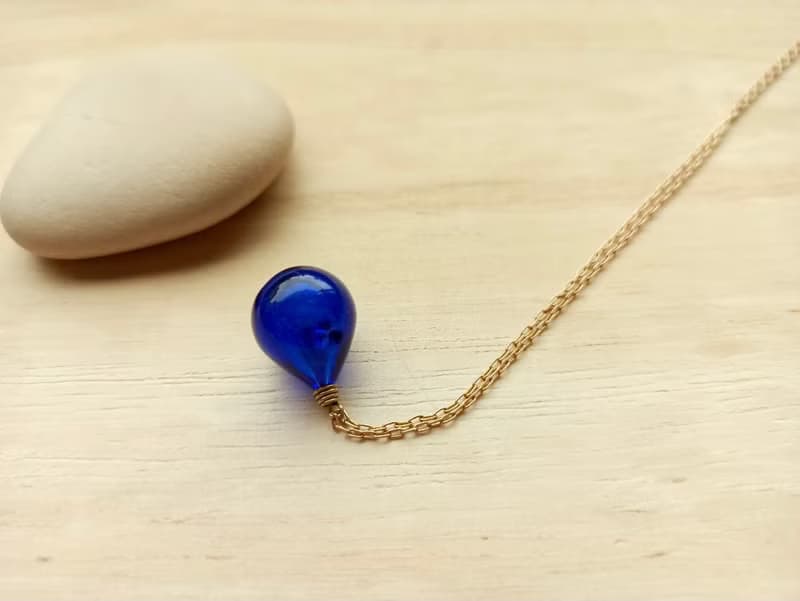 水滴琉璃香水精油瓶銅項鍊(多色可選)