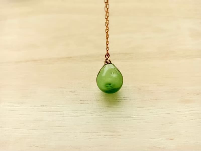 水滴琉璃香水精油瓶銅項鍊(多色可選)