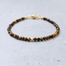 【日本製】タイガーアイ ブレスレット –  マグネット留め具 / 金属アレルギー対応