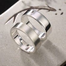 Real S 990 Fine Silver Unisex Glossy Finger Rings Men Handmade Ring Women Simple