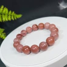 優質豆沙粉阿拉善瑪瑙手钏 高瓷戈壁彩玉手環 13mm 細膩水潤優雅