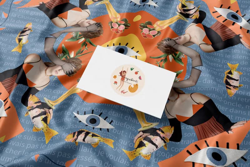 插畫師 ::真絲絲巾100%silk:: — Stay Cool 歐美拼貼畫 印花方巾