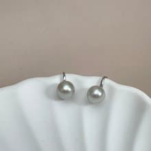 高跟鞋款 天然海水珍珠 akoya 真多麻 純銀耳環