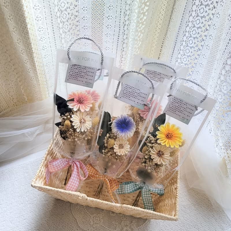 索拉太陽花提袋花束。畢業禮物。。可擴香