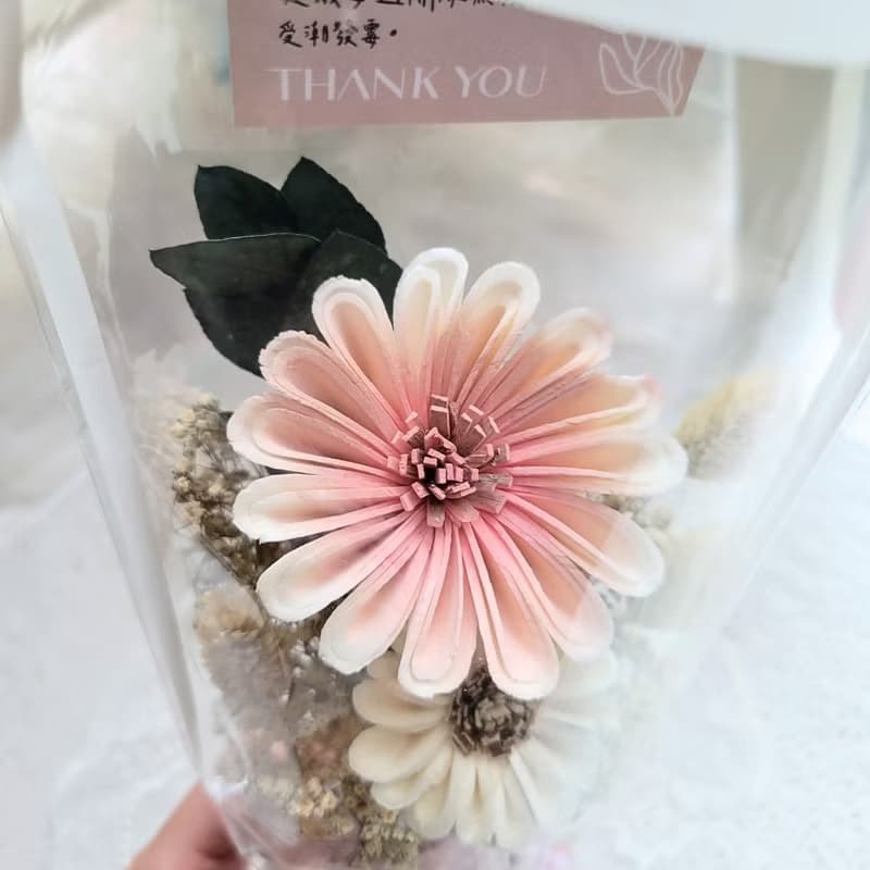 索拉太陽花提袋花束。畢業禮物。。可擴香
