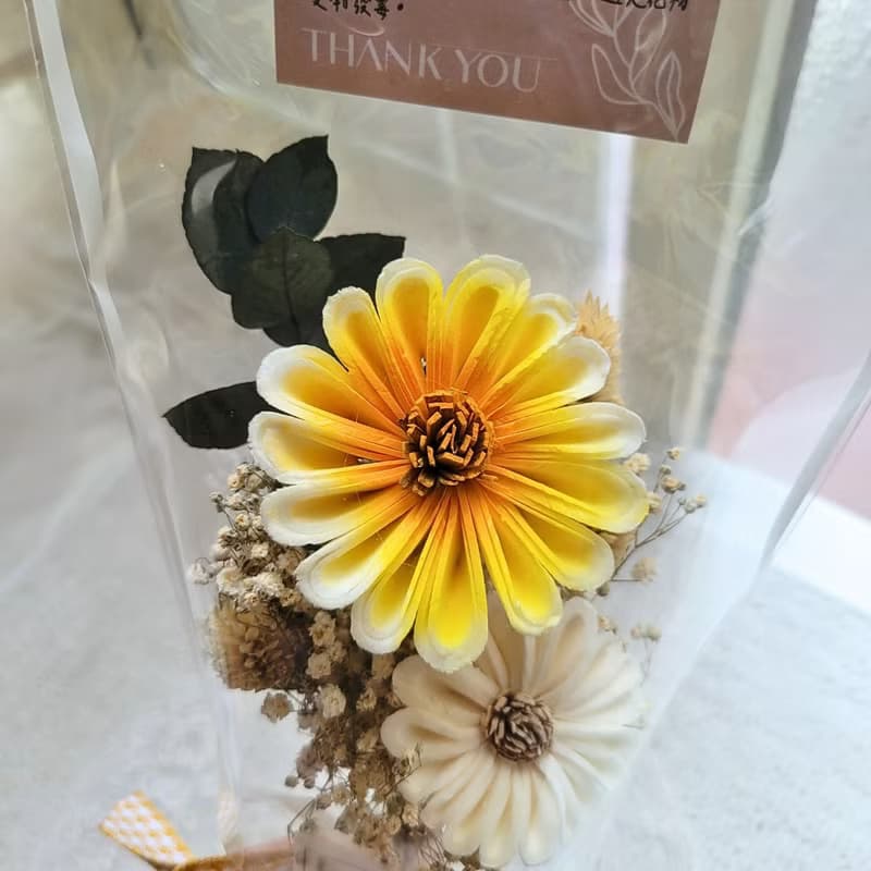 索拉太陽花提袋花束。畢業禮物。。可擴香
