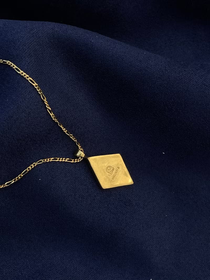 日月星辰-Aster金色 原創設計金工項鍊 純銀鍍金 丹泉石 八角星