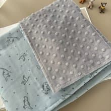 莫蘭迪藍小恐龍  寶寶荳荳絨毯 嬰兒手作 新生兒禮