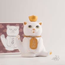 |woohuang | 水泥材質 | 這咖金好運 四吋高( 9.5公分)抬腳招財貓