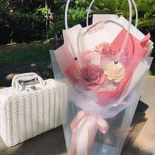 霧玫粉永生玫瑰香氛花束/情人節花束/求婚花束/畢業花束/謝師花束