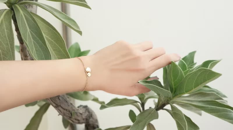 圓氐  人魚眼淚  大小圓片手鍊    鍍18K金色