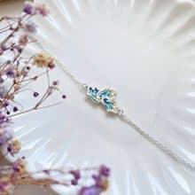 海豚與浪花系列 - 純銀手鍊 七寶 琺瑯 海浪