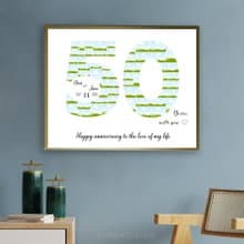 Number Photo collage Editable Canva Template, Anniversary Gift, Birthday Gift
