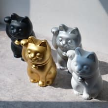 招財貓線香座連咕𠱸底座 招財貓/原創設計/3D列印/多肉塊根植物/