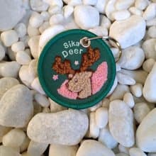 森林系列 梅花鹿 鑰匙圈--圓形 鑰匙圈  立體刺繡 畢業禮物