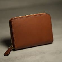 Herry Hsieh - 短夾 / 拉鍊式 / 白蘭地棕