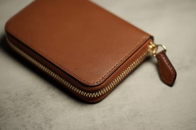 Herry Hsieh - 短夾 / 拉鍊式 / 白蘭地棕