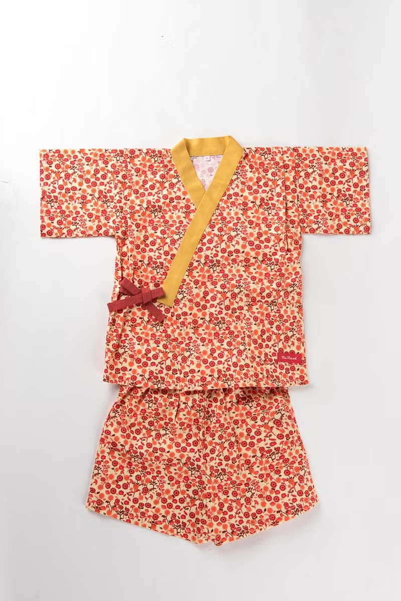 子供甚平　Jinbei for children【Red x small flowers】