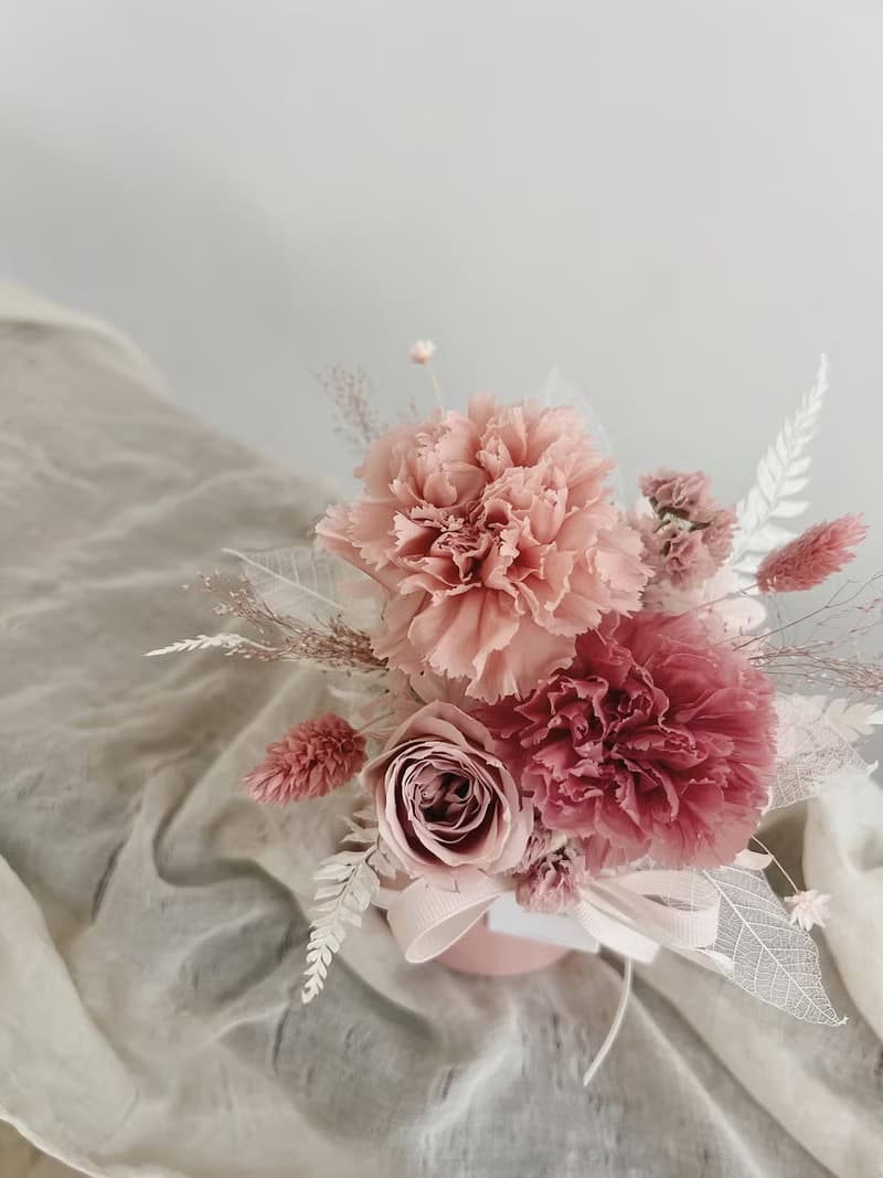 【永生康乃馨盆花】• 情人節禮物/生日禮物/永生花/永生玫瑰花