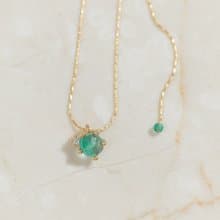 【金牛座生日石】綠瑪瑙 Green Onyx 天然石項鍊 韓國製造