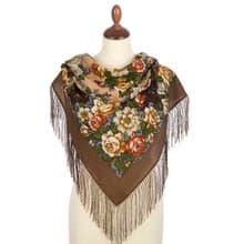Authentic Pavlovo Posad Russian Shawl Scarf Soft 100% Wool 89x89 cm 1825-16