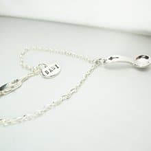 銀湯匙[十字之愛] 純銀項鍊 手作 彌月禮 / 手鍊 / 鎖骨鍊 / 禮物 / 紀念日