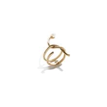環繞珍珠長戒指 925銀厚鍍18K金 Effrene Pearl Ring