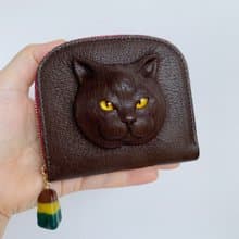 立體貓山羊皮零錢卡片收納包 – Pinkoi限定