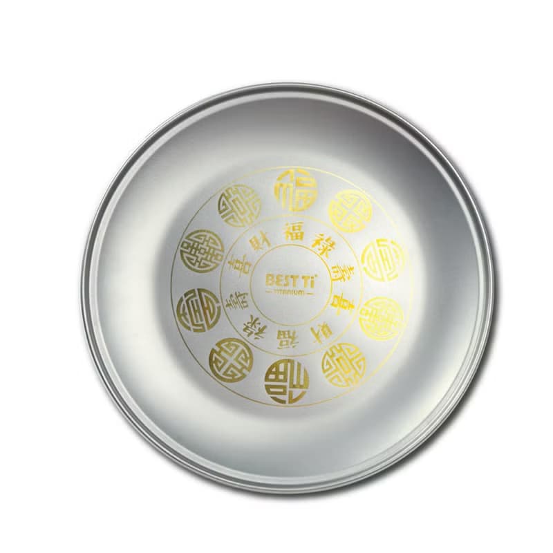 純鈦福氣盤 21cm鈦盤 露營登山 烤肉 餐盤 金屬盤 鈦盤
