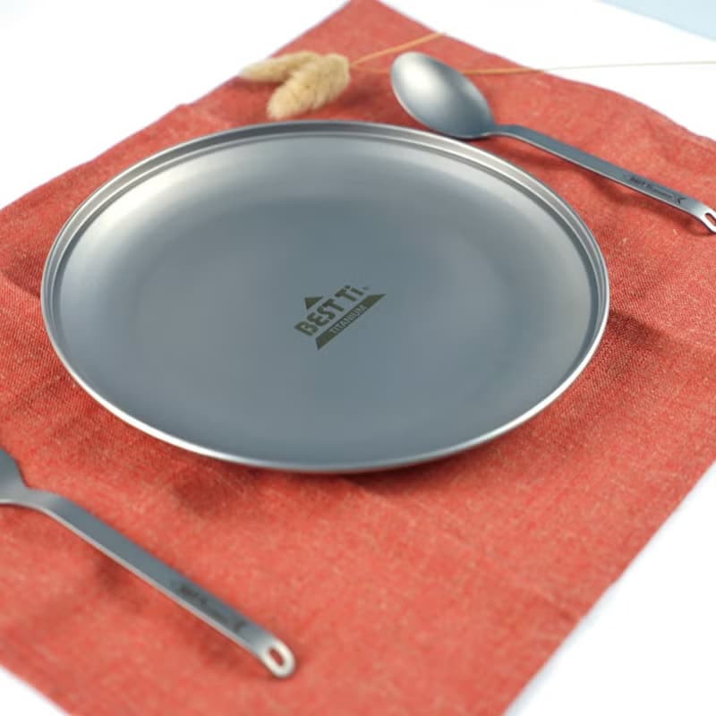 純鈦福氣盤 21cm鈦盤 露營登山 烤肉 餐盤 金屬盤 鈦盤