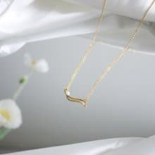 細緻弧線設計小珍珠 項鍊