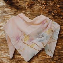 Jennie Tsai - 粉嫩嫩花朵系列  淡雅粉方型絲巾
