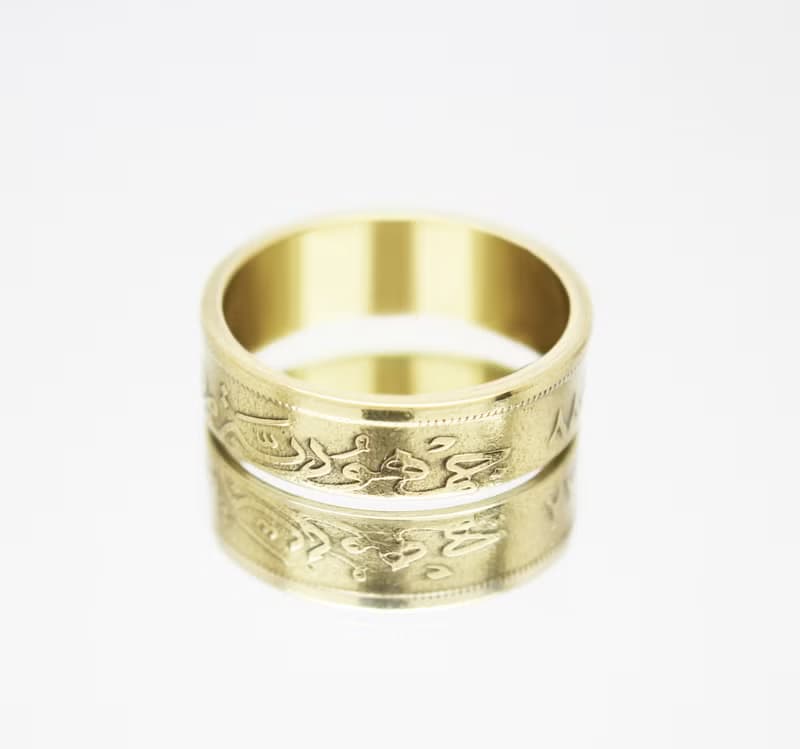 Egypt Coin Ring 10 millim 1955-1958 Sphinx coin rings for men coin rings gift