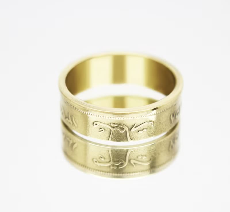 Egypt Coin Ring 10 millim 1955-1958 Sphinx coin rings for men coin rings gift