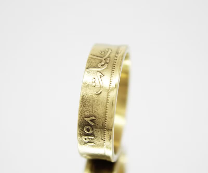 Egypt Coin Ring 10 millim 1955-1958 Sphinx coin rings for men coin rings gift