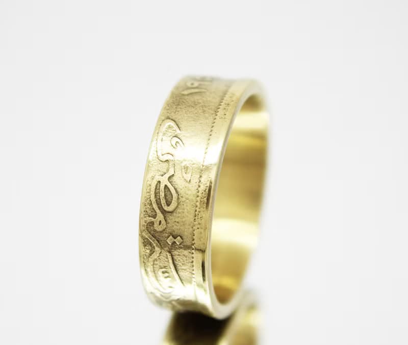 Egypt Coin Ring 10 millim 1955-1958 Sphinx coin rings for men coin rings gift