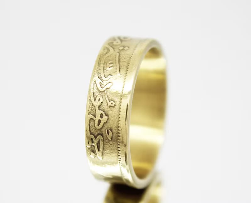 Egypt Coin Ring 10 millim 1955-1958 Sphinx coin rings for men coin rings gift