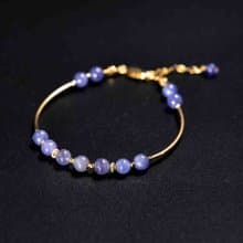 坦桑石6mm14k包金手鍊 | 天然水晶手鍊禮物