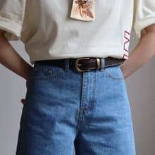 手工復古女士銅戒指頭牛仔褲百搭皮帶女夏頭層牛皮真皮腰帶