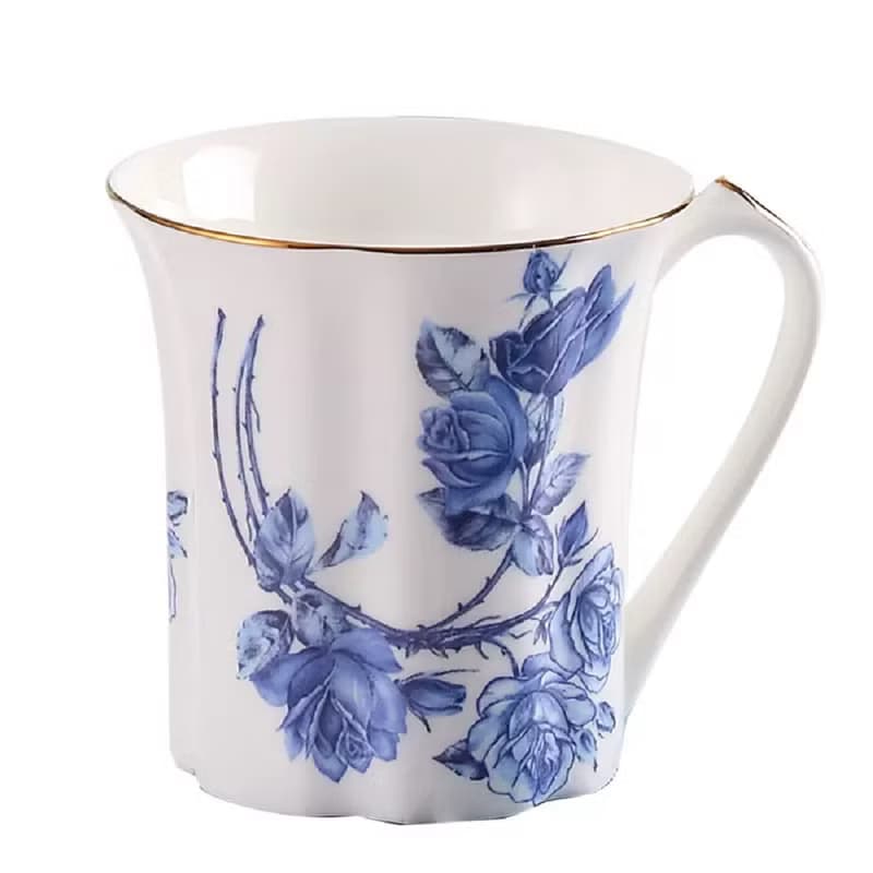 英國Aynsley 小屋花園/雀鳥/紅玫瑰/藍玫瑰 骨瓷約克馬克杯250ml