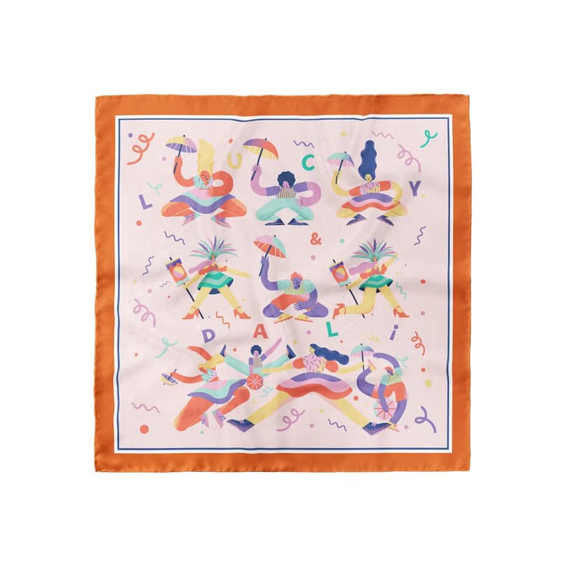 插畫師周邊 ::100%silk真絲絲巾:: — 跳舞吧印花 禮物 大方巾