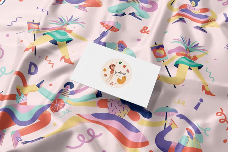 插畫師周邊 ::100%silk真絲絲巾:: — 跳舞吧印花 禮物 大方巾