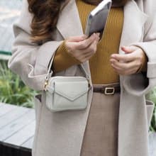 Valen (Cloud) : Mini wallet, short wallet, cow leather, light grey, Zip pouch