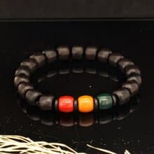 黑檀 + 亞拉善 8x9mm 桶型木珠手鍊 ( 115010 )