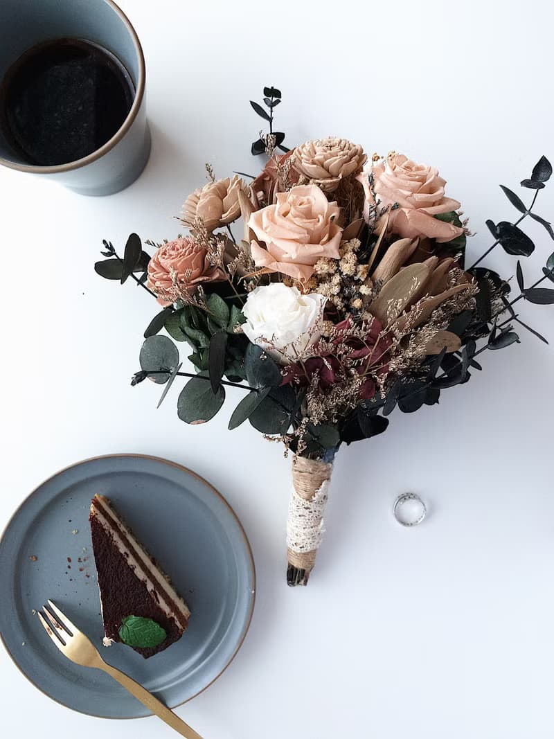 不凋花復古色系捧花  畢業季花束  居家擺設