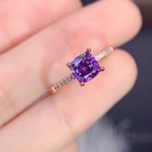 Purple Moissanite Ring, Gorgeous Moissanite Ring, Unique Moissanite Ring